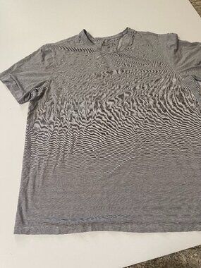Daniel Buchler Gray Stripe Modal Blend Lounge Tee XL